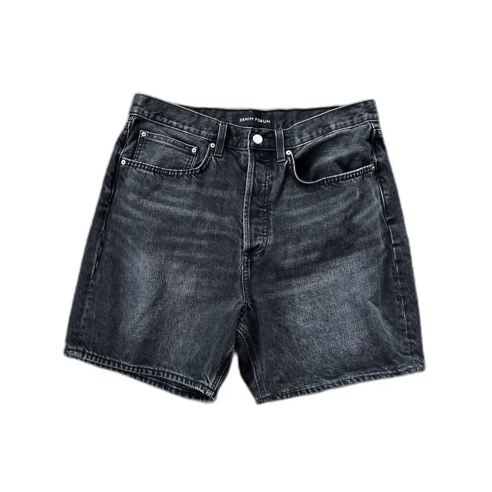 DENIM FORUM Black Denim The Joni Loose Long Jeans Shorts  Women's Size 32